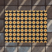 Yellow Dahlia Floral Pattern op Black Deurmat