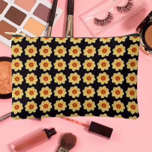 Yellow Dahlia Floral Pattern op Black Etui