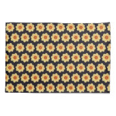 Yellow Dahlia Floral Pattern op Black Kussensloop (Achterkant-Links)