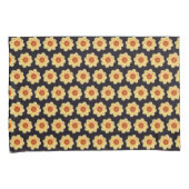 Yellow Dahlia Floral Pattern op Black Kussensloop (Voorkant-Rechts)
