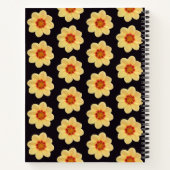 Yellow Dahlia Floral Pattern op Black Notitieboek (Achterkant)