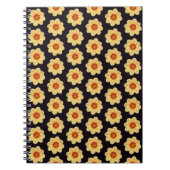 Yellow Dahlia Floral Pattern op Black Notitieboek (Voorkant)