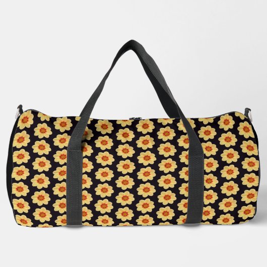 Yellow Dahlia Floral Pattern op Black Plunjezak (Voorkant)