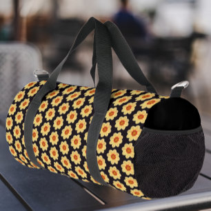 Yellow Dahlia Floral Pattern op Black Plunjezak