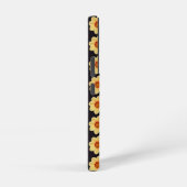 Yellow Dahlia Floral Pattern op Black Samsung Galaxy Hoesje (Rechterkant)