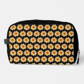 Yellow Dahlia Floral Pattern op Black Toilettasje (Voorkant)