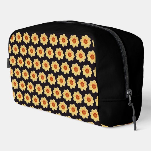 Yellow Dahlia Floral Pattern op Black Toilettasje (Rechterhoek)