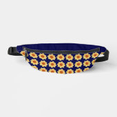 Yellow Dahlia Floral Pattern op Blue Heuptasje (Voorkant)