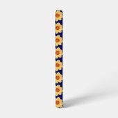 Yellow Dahlia Floral Pattern op Blue Samsung Galaxy Hoesje (Linkerkant)
