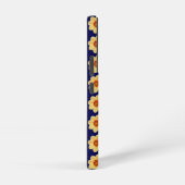 Yellow Dahlia Floral Pattern op Blue Samsung Galaxy Hoesje (Rechterkant)