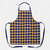 Yellow Dahlia Floral Pattern op Blue Schort (Voorkant)
