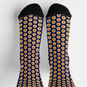 Yellow Dahlia Floral Pattern op Blue Sokken (Top)