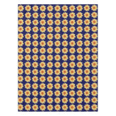 Yellow Dahlia Floral Pattern op Blue Tafelkleed (Voorkant)