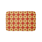Yellow Dahlia Floral Pattern op Red Badmat (Voorkant)