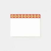 Yellow Dahlia Floral Pattern op Red Border Post-it® Notes (Voorkant)