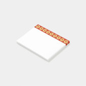 Yellow Dahlia Floral Pattern op Red Border Post-it® Notes (Schuin)