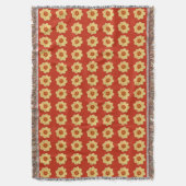 Yellow Dahlia Floral Pattern op Red Deken (Voorkant Verticaal)