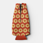 Yellow Dahlia Floral Pattern op Red Flesjeskoeler (Achterkant)