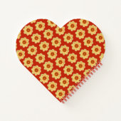 Yellow Dahlia Floral Pattern op Red Notitieboek (Achterkant)