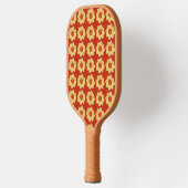 Yellow Dahlia Floral Pattern op Red Pickleball Paddle (Links)