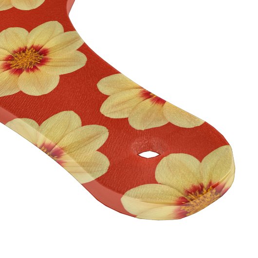 Yellow Dahlia Floral Pattern op Red Snijplank (Hoek)