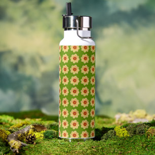 Yellow Dahlia Floral Pattern op White Waterfles