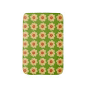 Yellow Dahlia Floral Pattern over Green Badmat (Voorkant Verticaal)