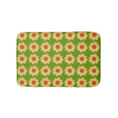 Yellow Dahlia Floral Pattern over Green Badmat (Voorkant)