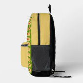 Yellow Dahlia Floral Pattern over Green Bedrukte Rugzak (Rechts)