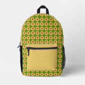 Yellow Dahlia Floral Pattern over Green Bedrukte Rugzak (Voorkant)