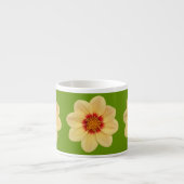 Yellow Dahlia Floral Pattern over Green Espresso Kop (Voorkant)