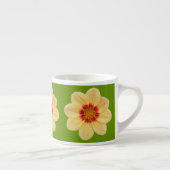 Yellow Dahlia Floral Pattern over Green Espresso Kop (Rechts)