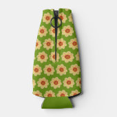 Yellow Dahlia Floral Pattern over Green Flesjeskoeler (Achterkant)