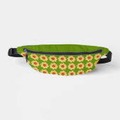 Yellow Dahlia Floral Pattern over Green Heuptasje (Voorkant)