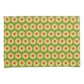 Yellow Dahlia Floral Pattern over Green Kussensloop (Voorkant-Rechts)