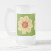 Yellow Dahlia Floral Pattern over Green Matglas Bierpul (Links)