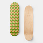 Yellow Dahlia Floral Pattern over Green Persoonlijk Skateboard (Voorkant)