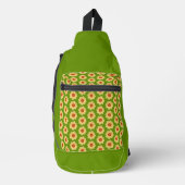 Yellow Dahlia Floral Pattern over Green Sling Bag (Voorkant)