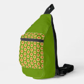 Yellow Dahlia Floral Pattern over Green Sling Bag (Rechterhoek)