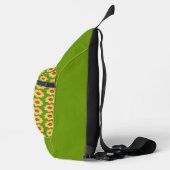 Yellow Dahlia Floral Pattern over Green Sling Bag (Rechts)