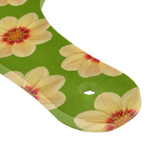 Yellow Dahlia Floral Pattern over Green Snijplank (Hoek)