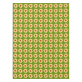 Yellow Dahlia Floral Pattern over Green Tafelkleed (Voorkant)