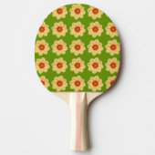 Yellow Dahlia Floral Pattern over Green Tafeltennisbatje (Voorkant)