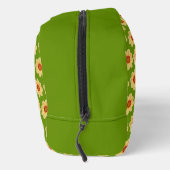 Yellow Dahlia Floral Pattern over Green Toilettasje (Rechts)