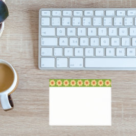 Yellow Dahlia Floral Pattern over groene grens Post-it® Notes