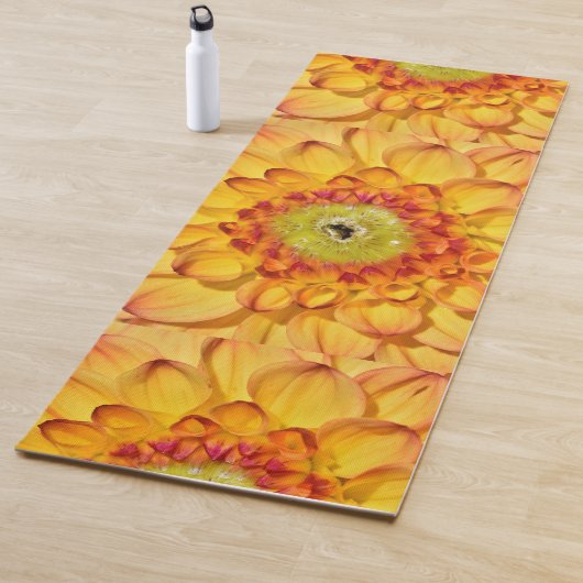 Yellow Dahlia Flower Yogamat (In situ)