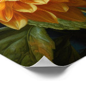 Yellow Dahlia Flowers Art Print Poster (Hoek)