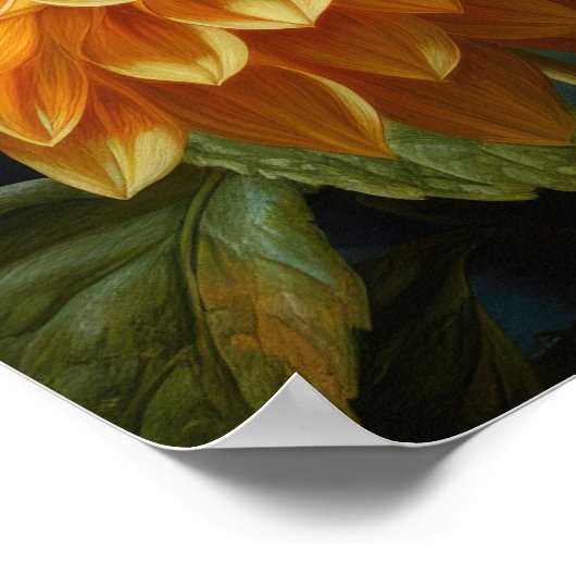 Yellow Dahlia Flowers Art Print Poster (Hoek)