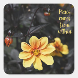 Yellow Dahlia Flowers Wisley Gardens Motivatie Vierkante Sticker