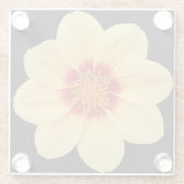 Yellow Dahlia op Black Floral Glazen Onderzetter (Achterkant)